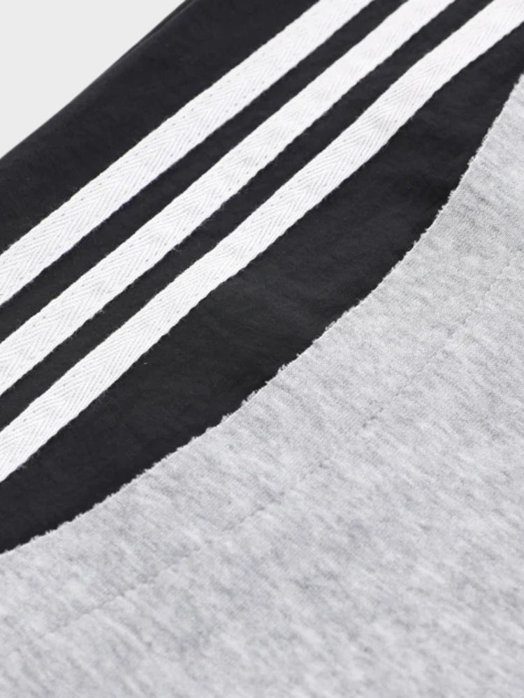Revelse™ Wide-Leg Cotton Joggers with Side Stripe Panels