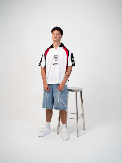 Revelse™ Distressed Embroidered Denim Jorts