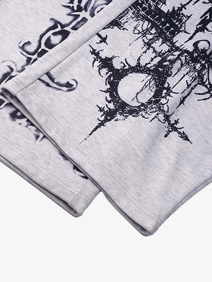Wide-leg graphic sweatpants styled for a comfortable casual outfit