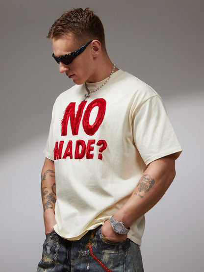 Revelse™ Retro Embroidered Patch Heavy Cotton T-Shirt