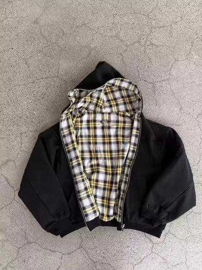 Revelse™ Reversible Hooded Patchwork Polyester Jacket