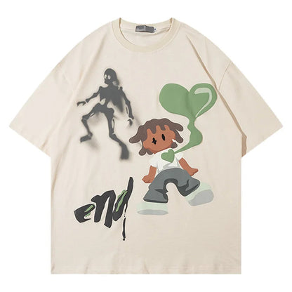 Revelse™ Oversized Graffiti Print T-Shirt
