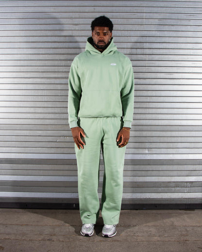 Revelse™ Oversized Cotton Blend Hoodie and Jogger Tracksuit Set Light Green