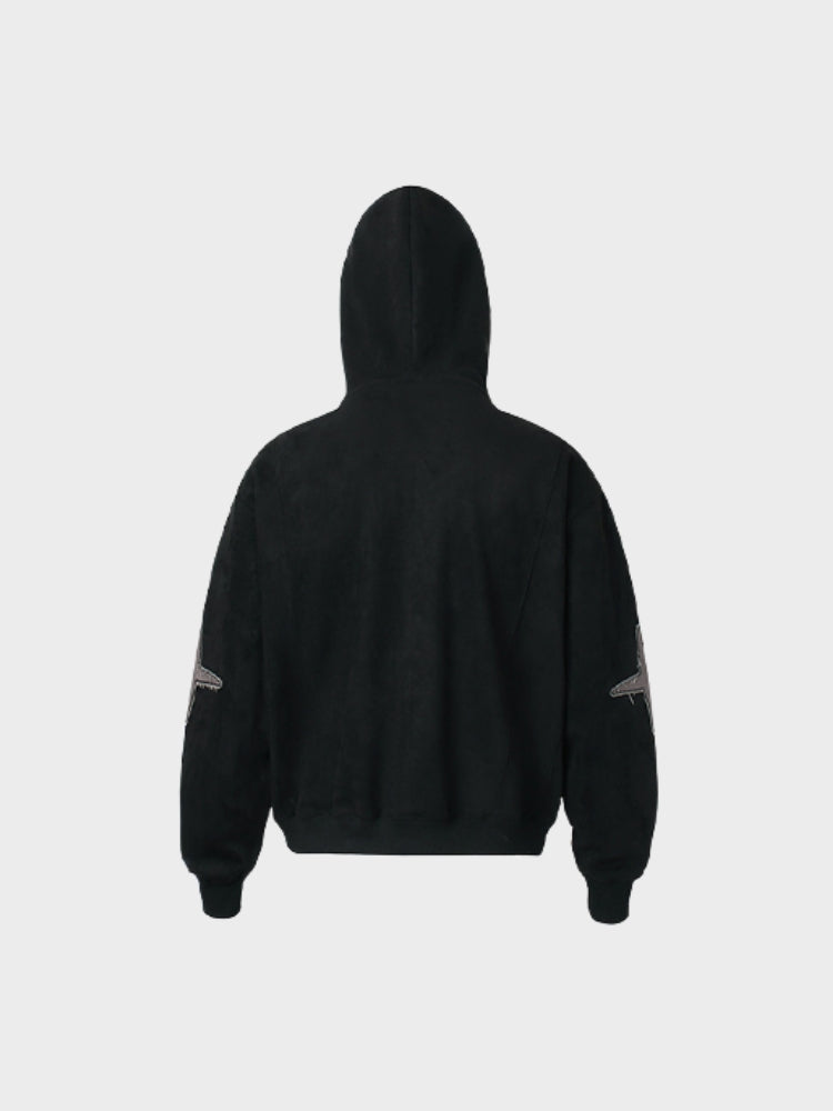 Revelse™ Embroidered Loose-Fit Zip-Up Hoodie