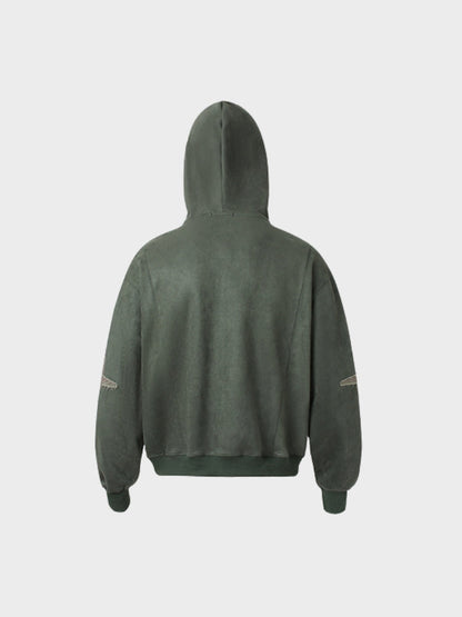Revelse™ Embroidered Loose-Fit Zip-Up Hoodie