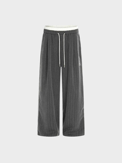 Revelse™ Striped Polyester Tracksuit Set Dark Grey