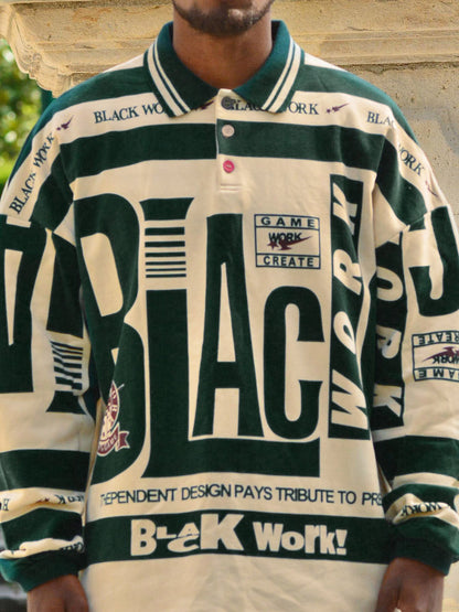 Revelse™ Retro Typography Printed Polo Shirt