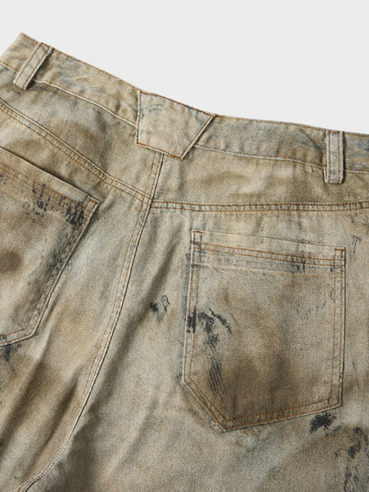 Revelse™ Cotton Washed Denim Capri Jorts Light Coffee