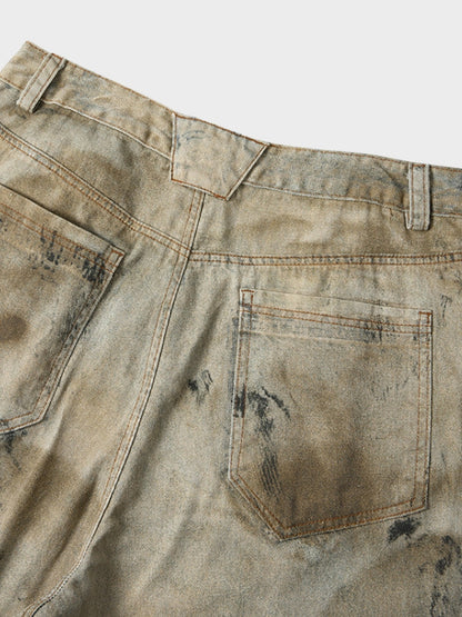 Revelse™ Cotton Washed Denim Capri Jorts Light Coffee