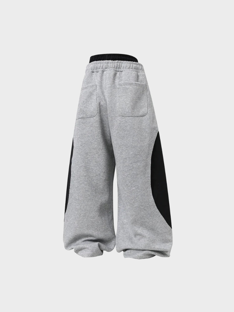 Revelse™ Wide-Leg Cotton Joggers with Side Stripe Panels