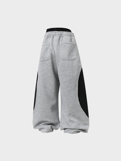Revelse™ Wide-Leg Cotton Joggers with Side Stripe Panels