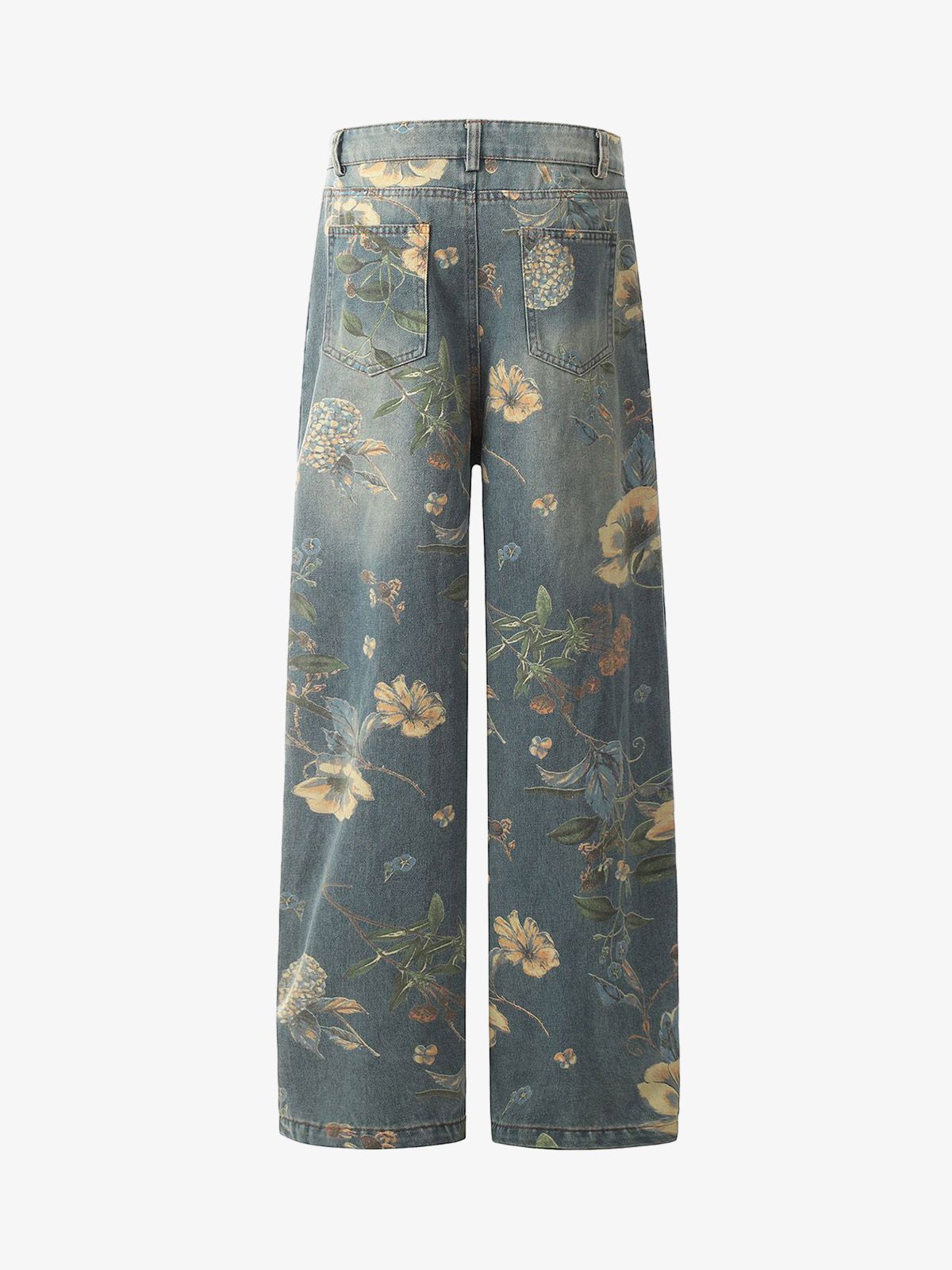 Revelse™ Floral Print Denim Carpenter Jeans