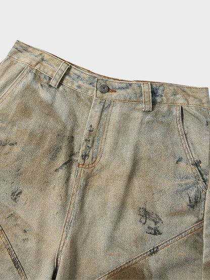 Revelse™ Cotton Washed Denim Capri Jorts Light Coffee