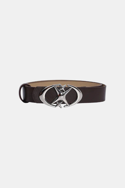 Star and cross belt styled as a bold Y2K streetwear accessory