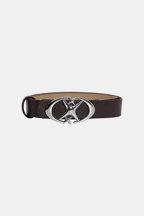 Star and cross belt styled as a bold Y2K streetwear accessory