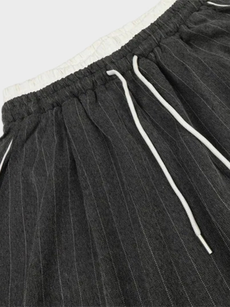 Revelse™ Striped Polyester Tracksuit Set Dark Grey