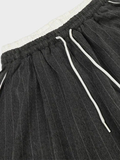 Revelse™ Striped Polyester Tracksuit Set Dark Grey