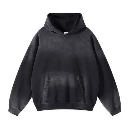 Unisex Acid Wash Gradient Distressed Oversized Hoodie