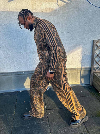 Revelse™ Cheetah Print Suede French Terry Tracksuit