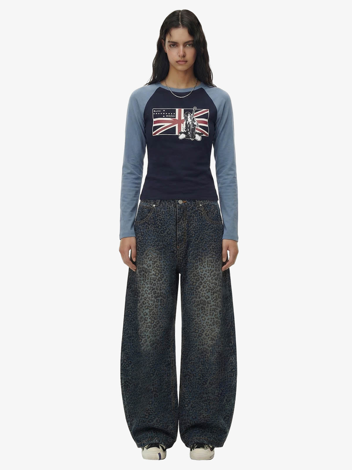 Revelse™ Leopard Print Denim Barrel Jeans