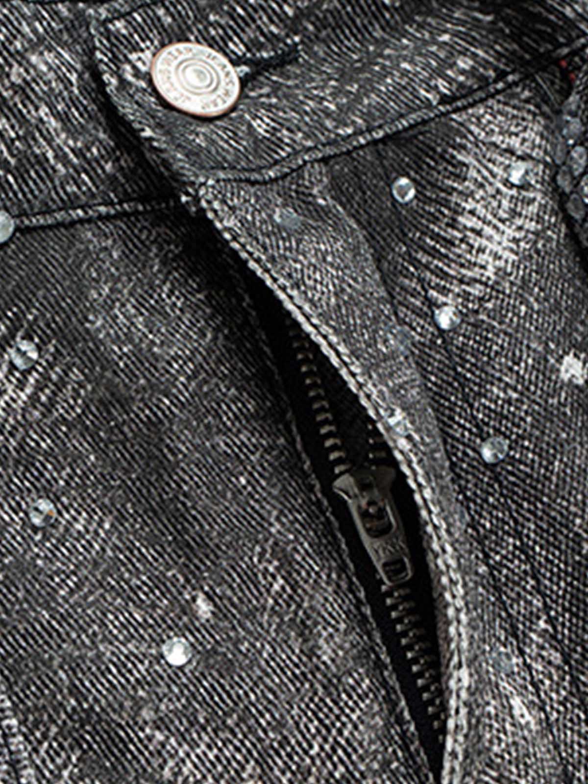Revelse™ Distressed Denim Jeans with Diamond Belt Decor Detail
