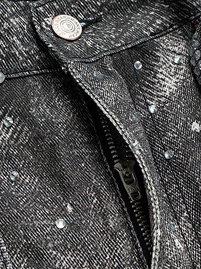 Revelse™ Distressed Denim Jeans with Diamond Belt Decor Detail