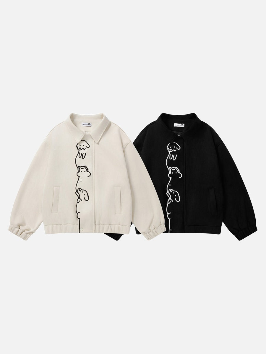 Detail of the long sleeve and fitted cuff on the dog jacket