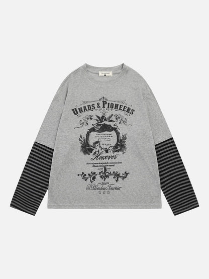 Baroque winged graphic long-sleeve T-shirt shown from the front
