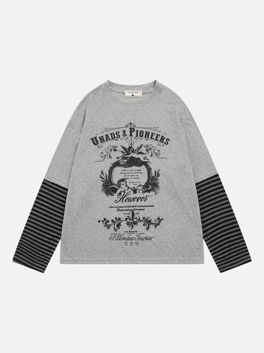 Baroque winged graphic long-sleeve T-shirt shown from the front