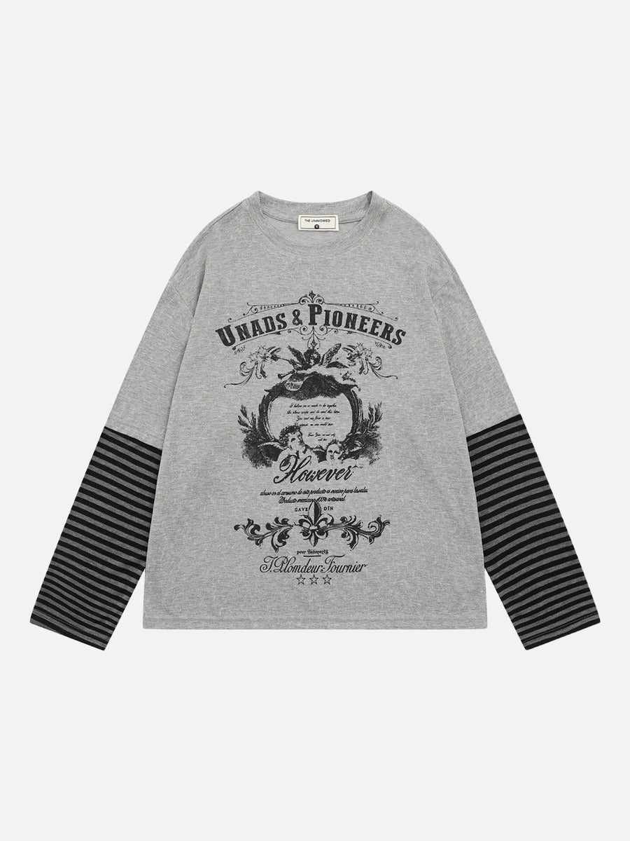 Baroque Winged Graphic Long-Sleeve T-Shirt