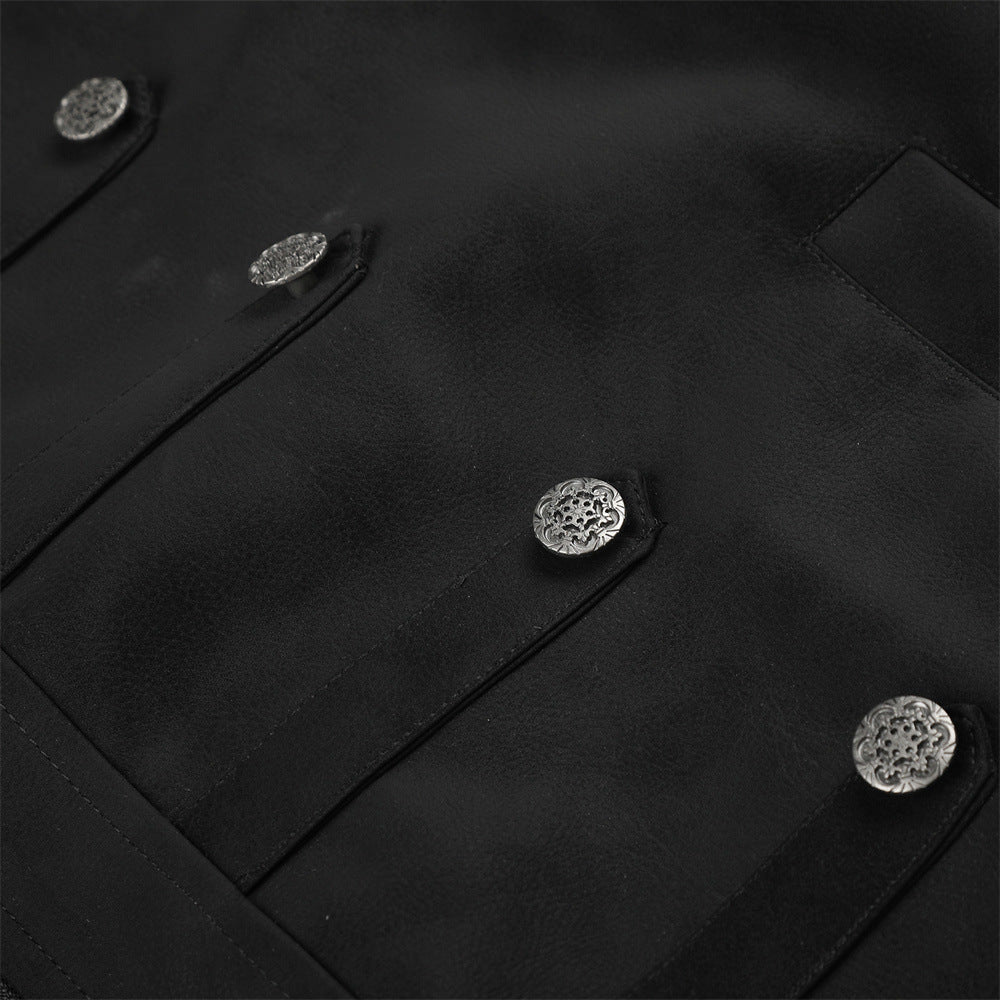 Back view of the black oversized jacket