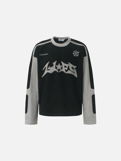 Graphic Long-Sleeve Top With Appliqué Detail