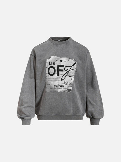 Graphic Charcoal Sweatshirt Oversized Streetwear