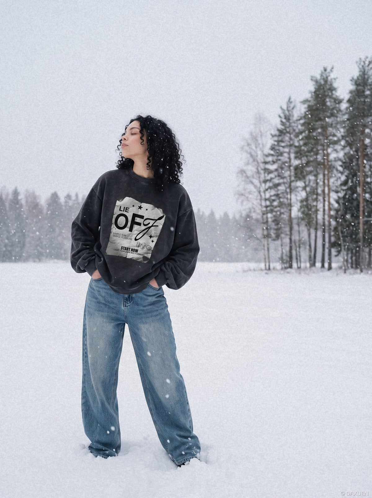 Charcoal oversized sweatshirt styled for a relaxed streetwear look