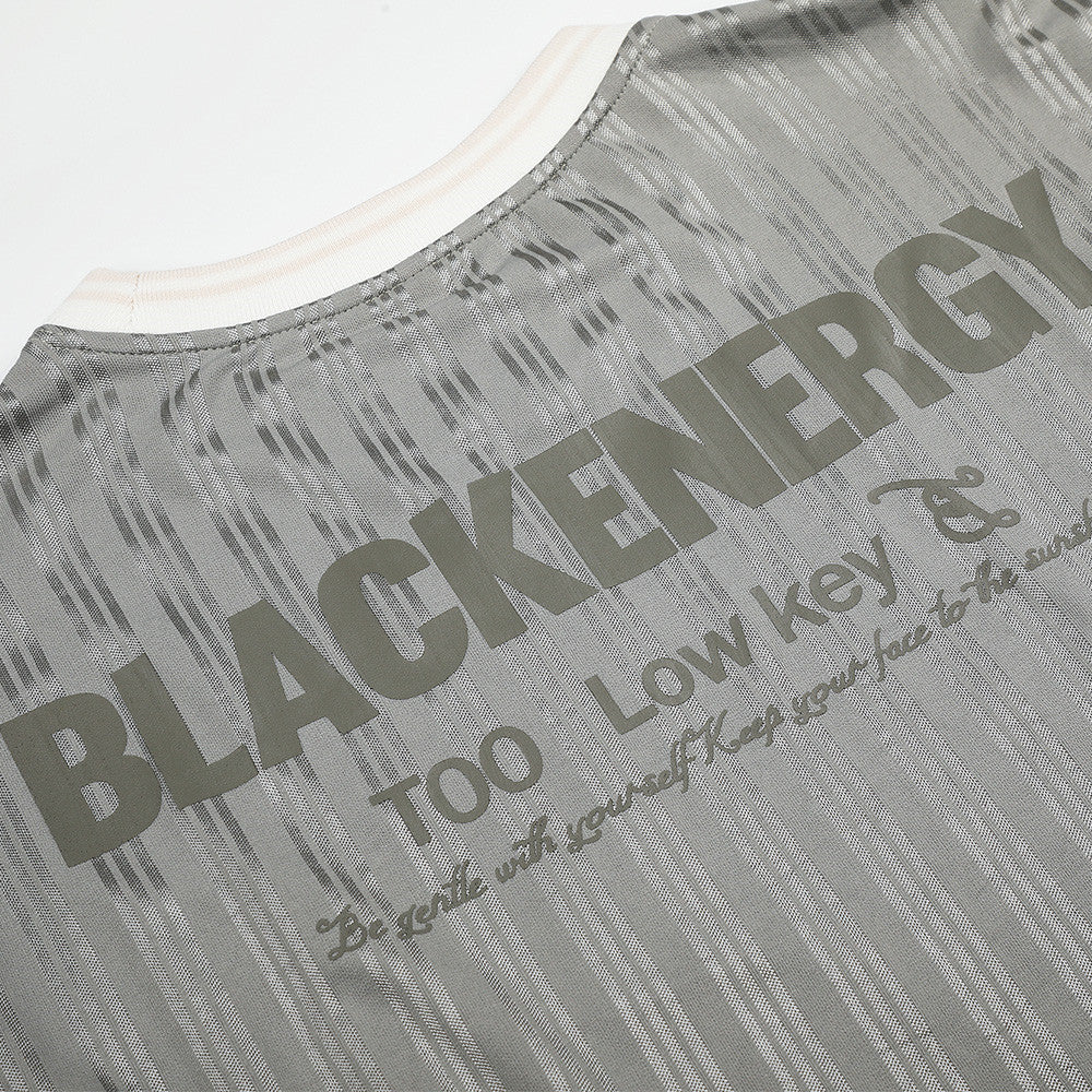 Rear three-quarter view of oversized jersey T-shirt on model