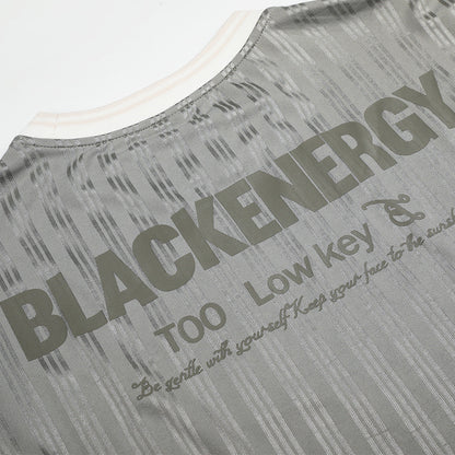 Rear three-quarter view of oversized jersey T-shirt on model