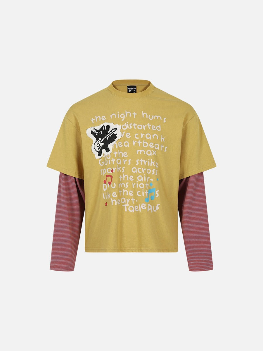 Oversized Graphic Cat T-Shirt