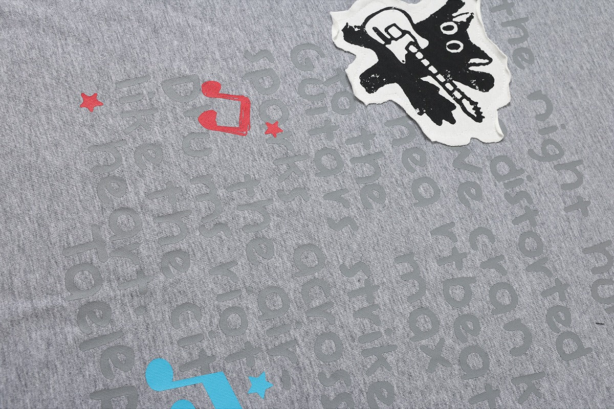Soft casual T-shirt with an oversized fit and cat graphic