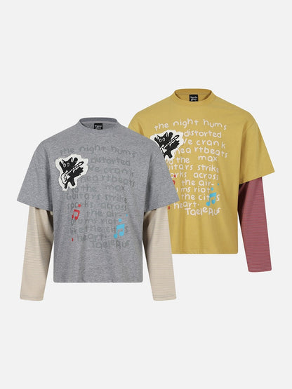 Full product view of the oversized graphic cat T-shirt
