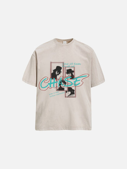 Oversized Graphic T-Shirt in Faded Pixel Print