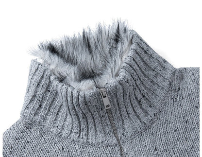 Geometric knit cardigan styled as a cosy everyday layering piece
