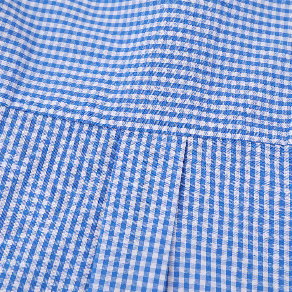 Black graphic gingham shirt showing its long sleeves and cuffs