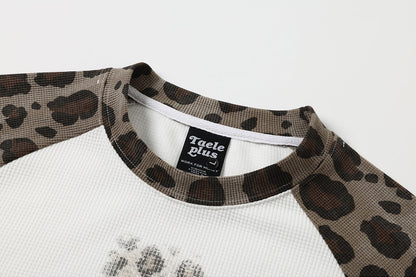 Leopard print long-sleeve tee styled for a casual everyday outfit
