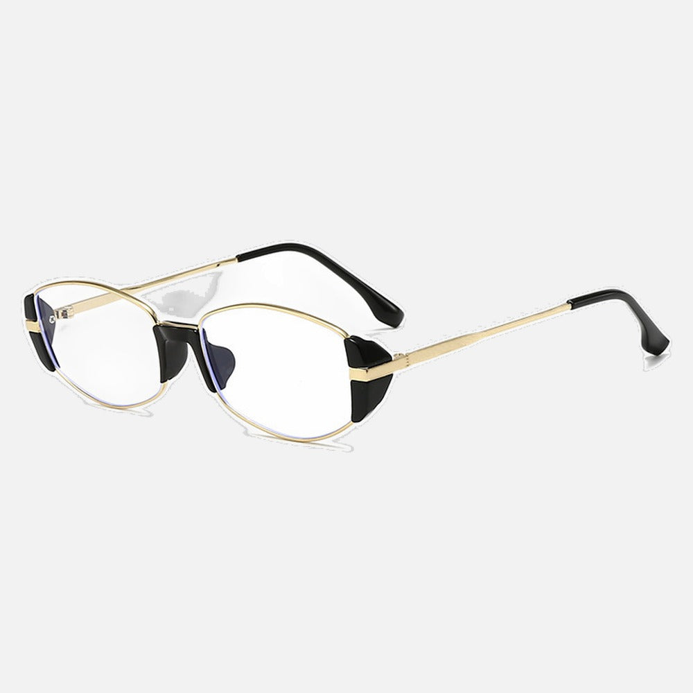 Oval Metal Sunglasses With Slim Fit Accents