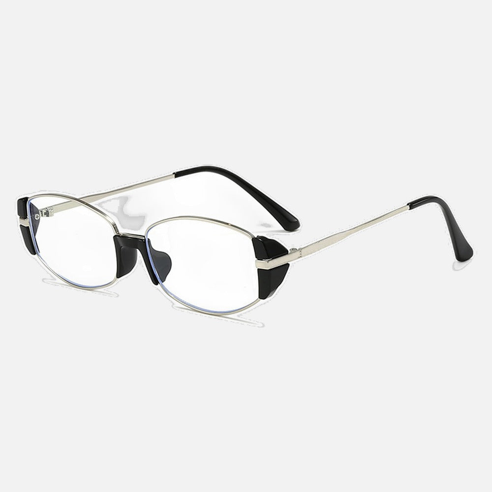 Oval Metal Sunglasses With Slim Fit Accents