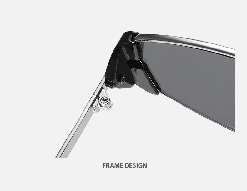 Temple detail of the oval metal sunglasses