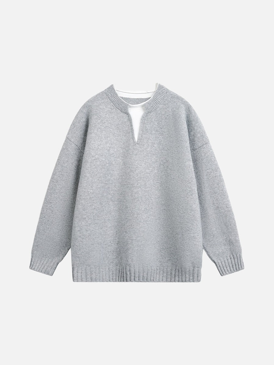 Oversized Light Grey Knit Jumper