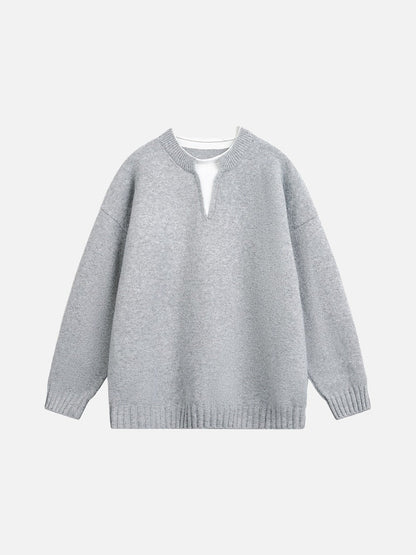 Oversized Light Grey Knit Jumper