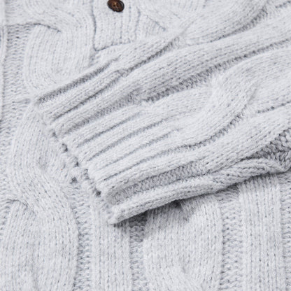 Full view of the textured mock neck jumper