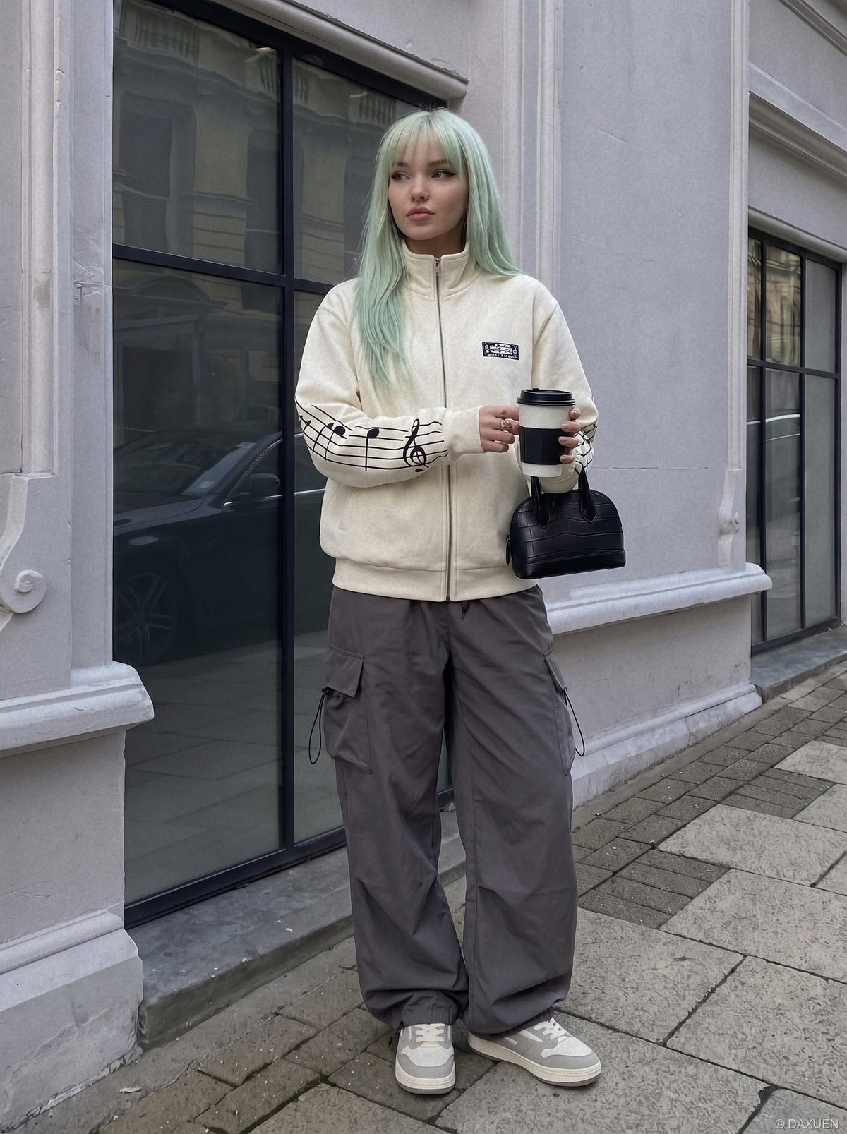 Full-zip jacket featuring a treble clef back graphic